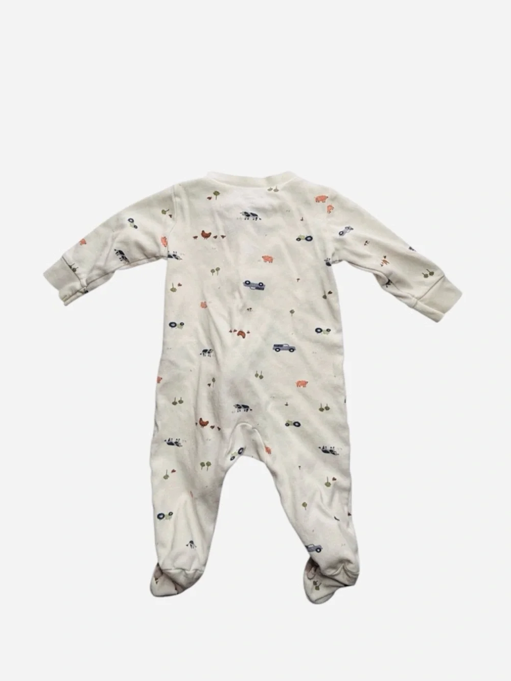 Carter's Cream Footed One-Piece with Navy & Coral Prints 8 0549